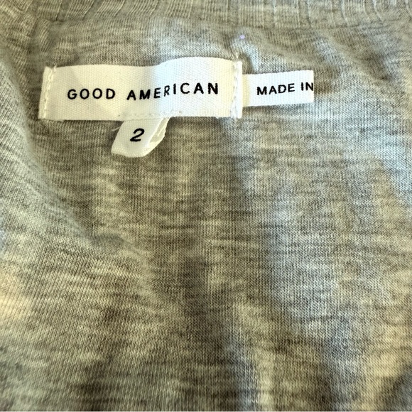 Good American Grey Ribbed Long Sleeve Button Bodysuit Size 2 (Medium) - Picture 2 of 4
